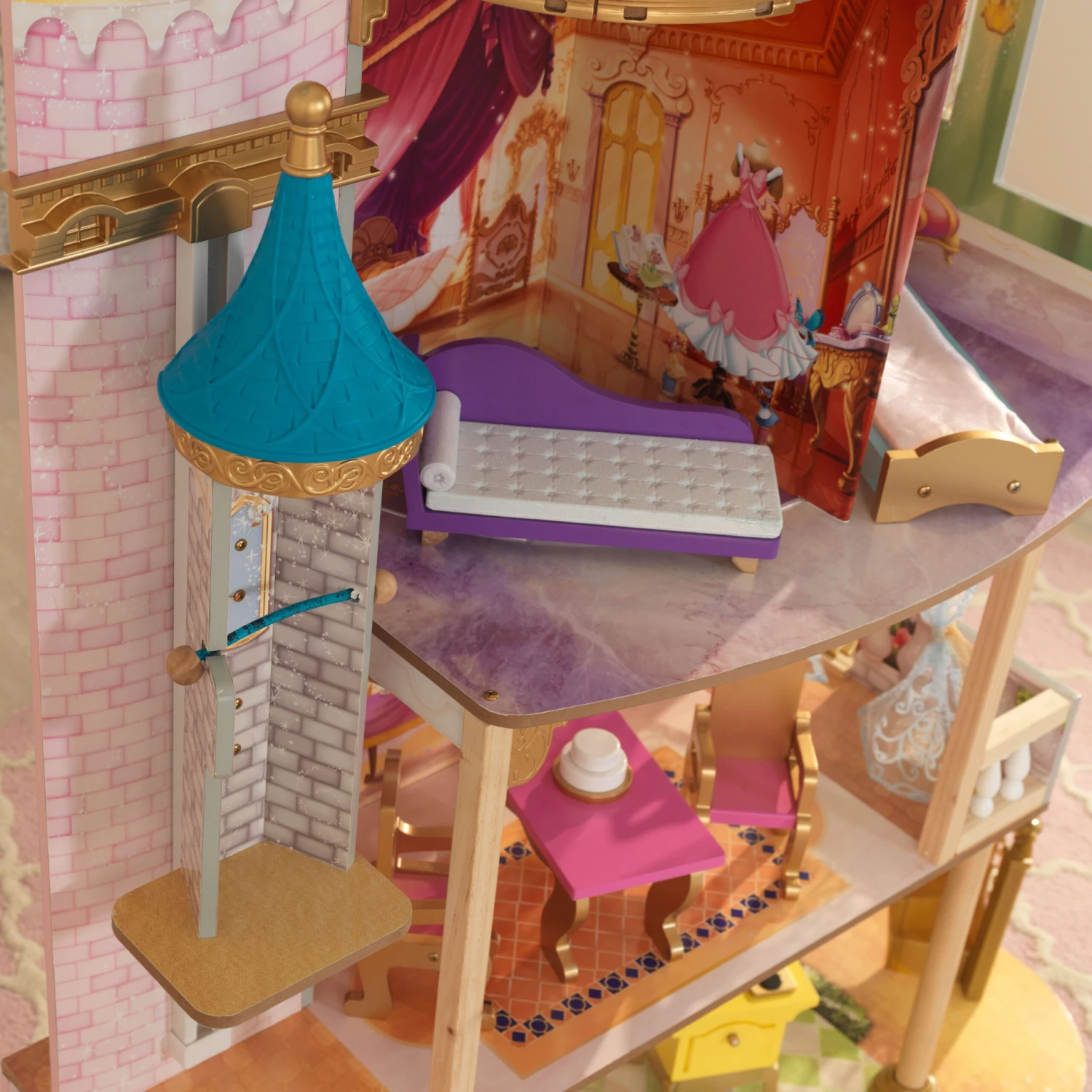 KidKraft Disney Princess Royal Celebration Wooden Castle Dollhouse - Image 6