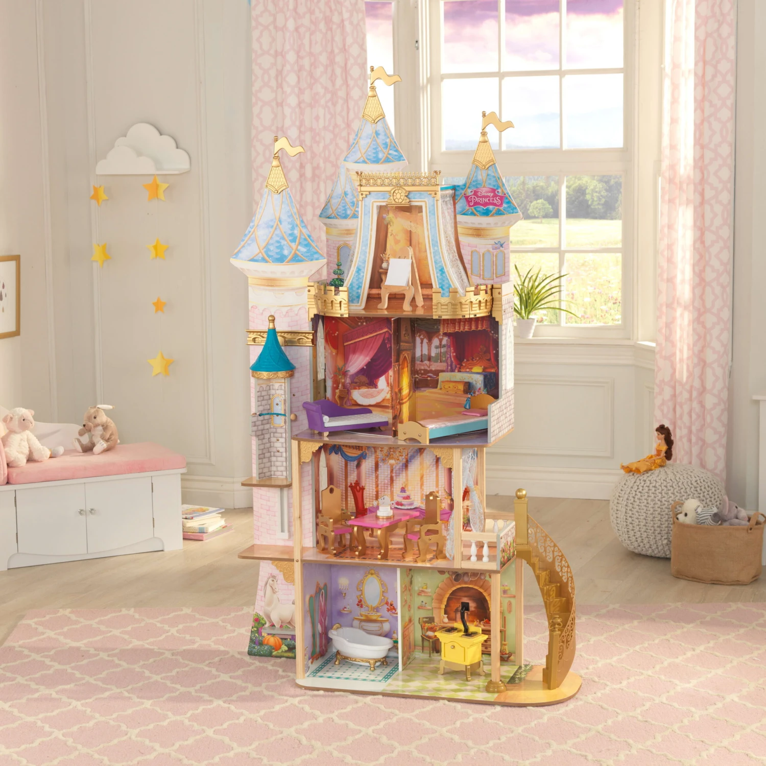 KidKraft Disney Princess Royal Celebration Wooden Castle Dollhouse - Image 2