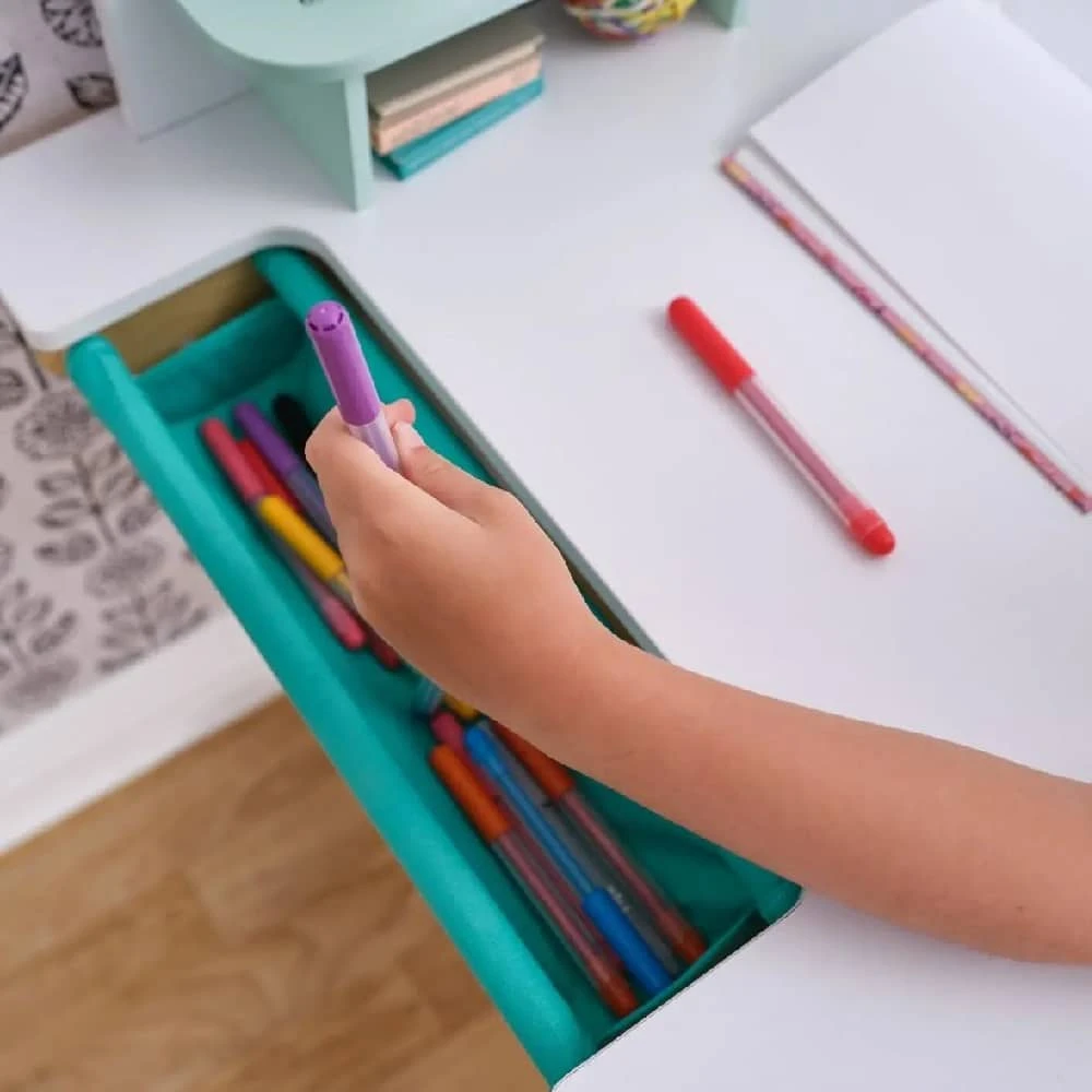 Kidkraft Grow Together™ Pocket Adjustable Desk With Hutch And Chair - Natural - Image 8