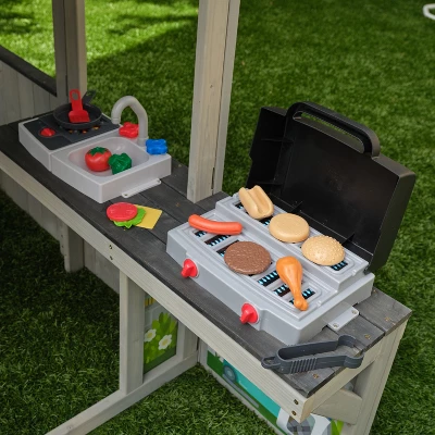 KidKraft Patio Party Wooden Outdoor Playhouse With Spinner Block Puzzle - 14pc - Image 7