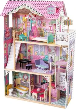 KidKraft Annabelle Wooden Dollhouse With Elevator, Balcony And 17 Accessories, Gift For Ages 3+