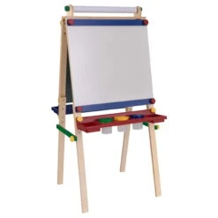 KidKraft Double-Sided Wooden Artist Easel With Paper Roll, Children’s Furniture – Primary