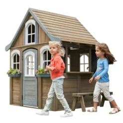KidKraft Forestview II Wooden Outdoor Playhouse With Ringing Doorbell, Bench And Kitchen