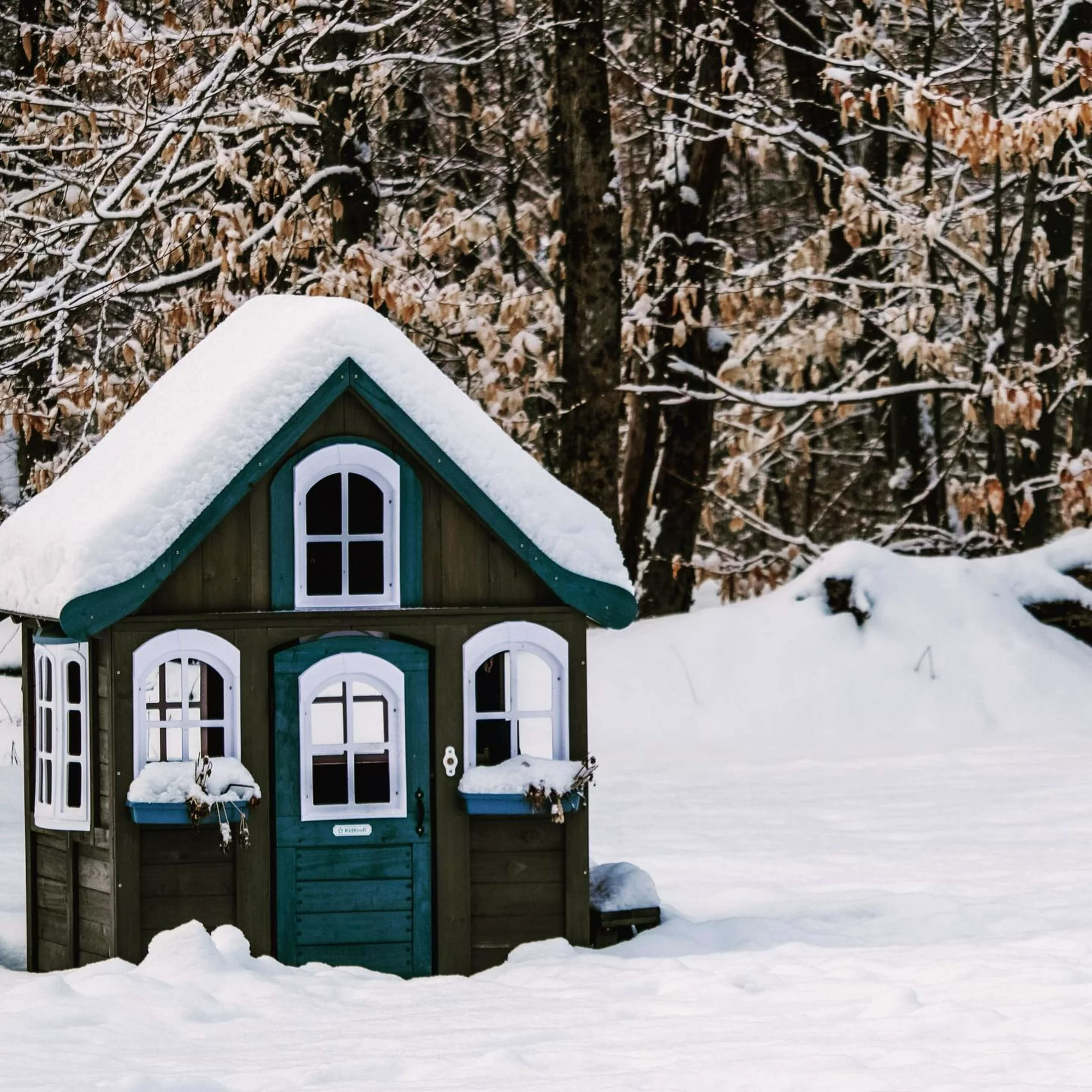 KidKraft Forestview II Wooden Outdoor Playhouse With Ringing Doorbell, Bench And Kitchen - Image 13