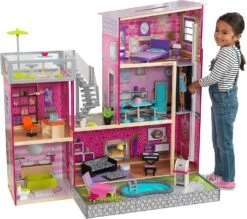 KidKraft Uptown Wooden Modern Dollhouse With Lights & Sounds, Pool And 36 Accessories