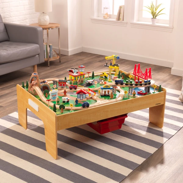 Kidkraft Adventure Town Railway Train Set With Table