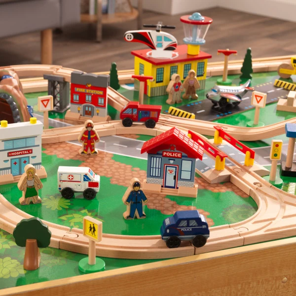 Kidkraft Adventure Town Railway Train Set With Table - Image 5