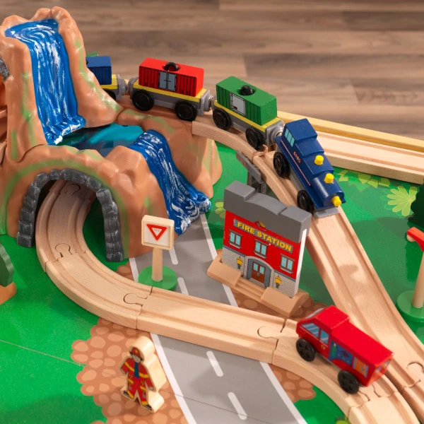 Kidkraft Adventure Town Railway Train Set With Table - Image 9