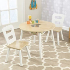 Kidkraft Natural Round Storage Table And Chairs