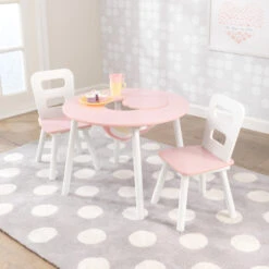 Kidkraft Pink/White Round Table And Chairs