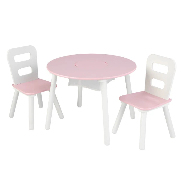 Kidkraft Pink/White Round Table And Chairs - Image 7