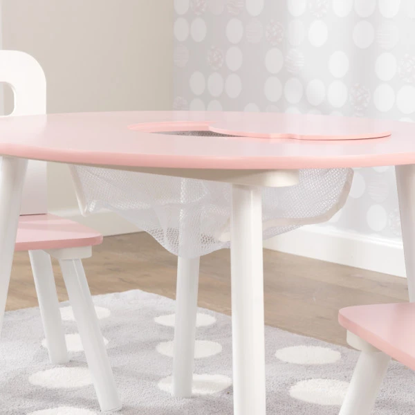 Kidkraft Pink/White Round Table And Chairs - Image 4