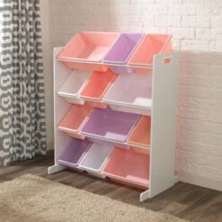 Kidkraft White Pastel Sort It And Store It Bin Unit