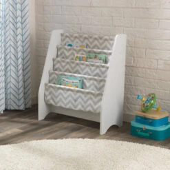 Kidkraft White/Grey Sling Bookshelf