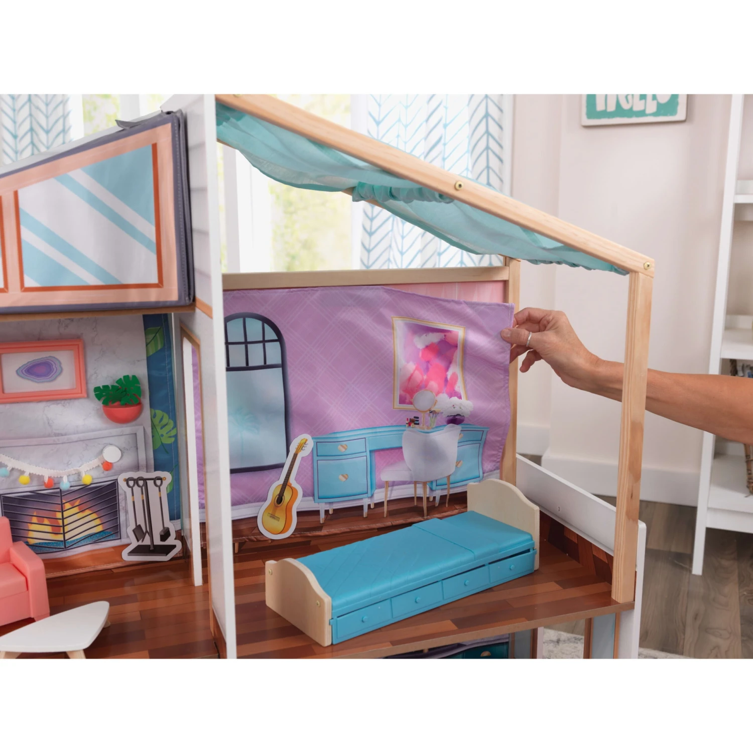 KidKraft Designed By Me™: Magnetic Makeover Wooden Dollhouse With Accessories - Image 15