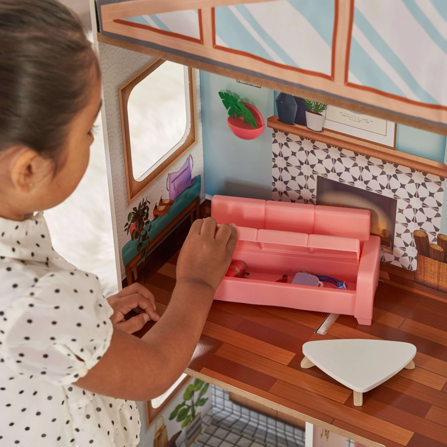 KidKraft Designed By Me™: Magnetic Makeover Wooden Dollhouse With Accessories - Image 19