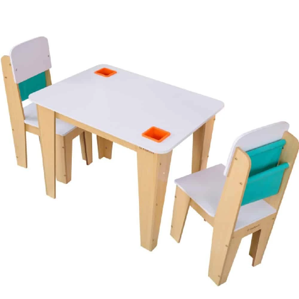 Kidkraft Pocket Storage Table And 2 Chair Set - Natural - Image 8