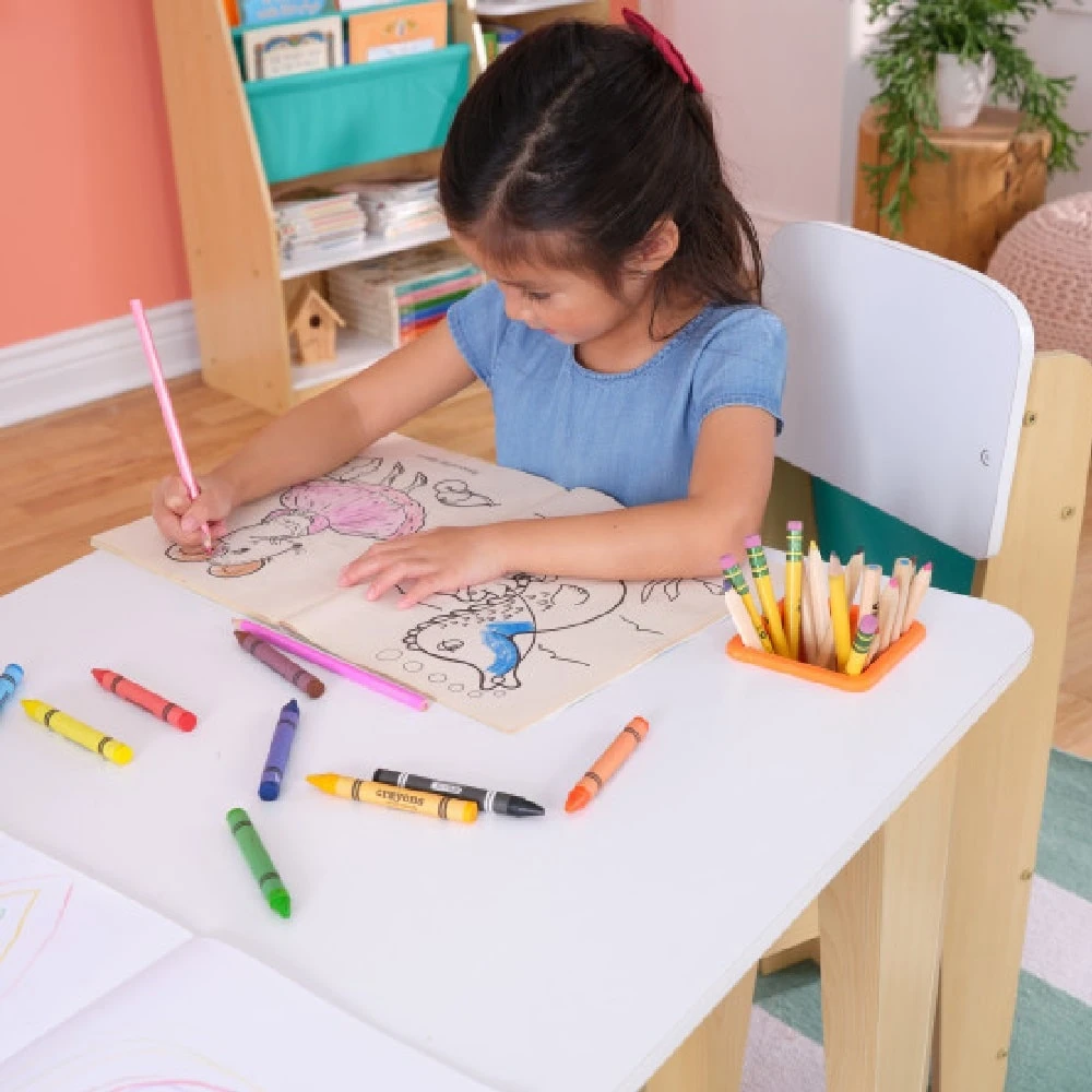 Kidkraft Pocket Storage Table And 2 Chair Set - Natural - Image 10