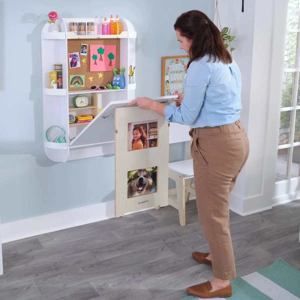 Kidkraft Arches Floating Wall Desk & Chair - White - Image 4