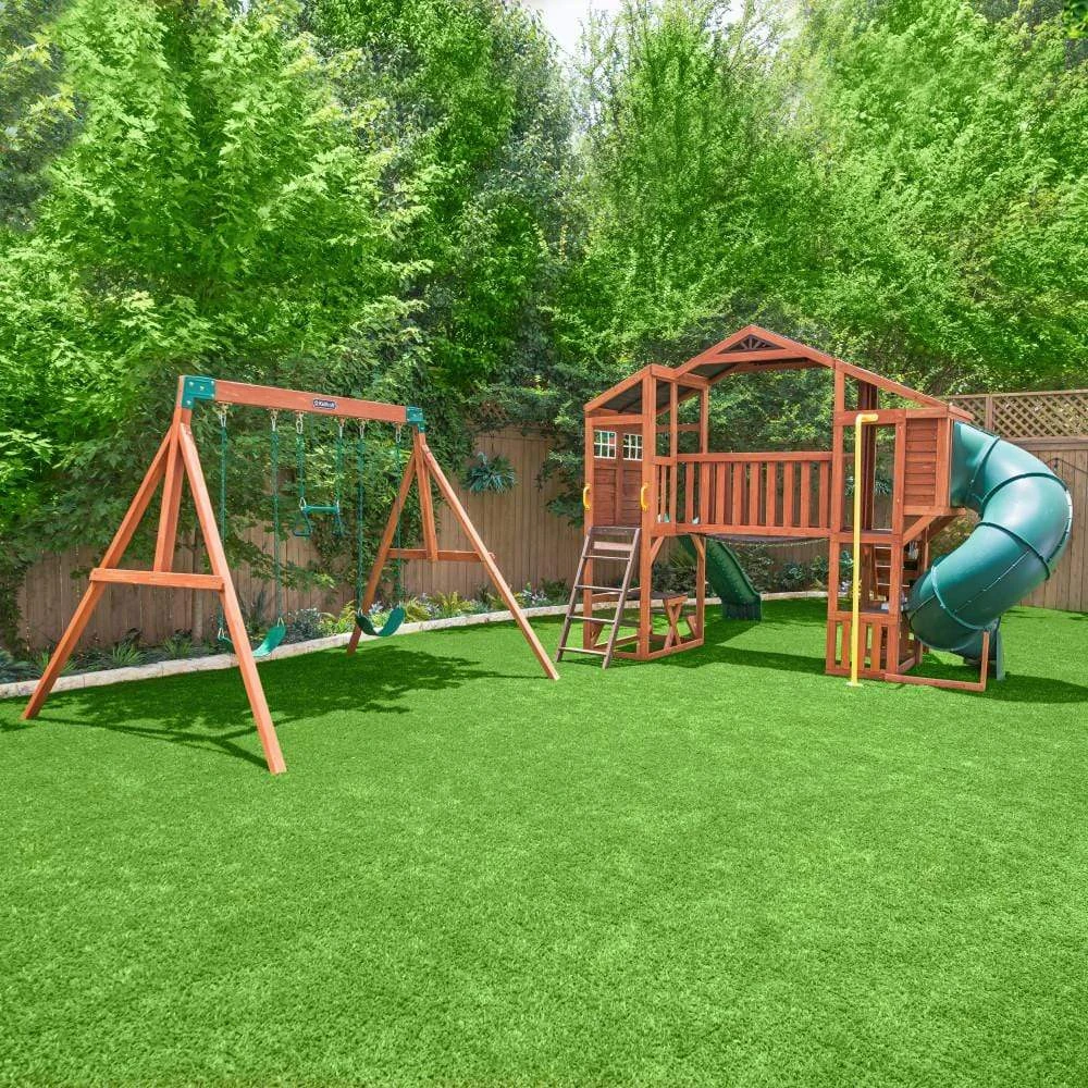 Kidkraft Boulder Bluff 2-In-1 Wooden Swing Set - Image 4