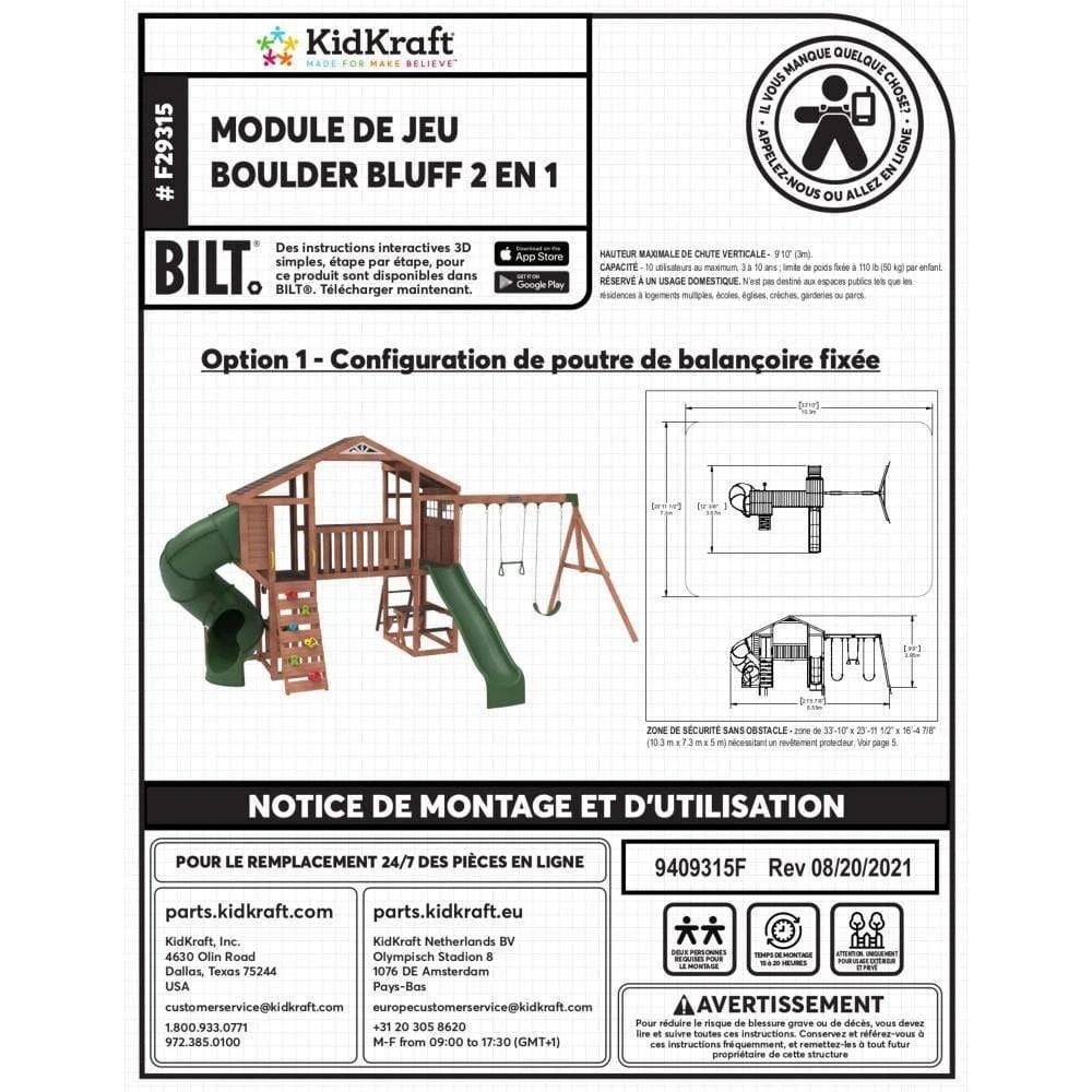 Kidkraft Boulder Bluff 2-In-1 Wooden Swing Set - Image 12