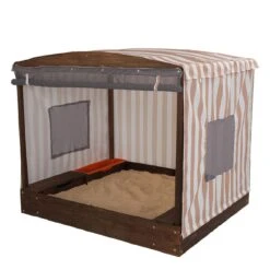 Kidkraft Cabana Sandbox - Beige & White Stripes