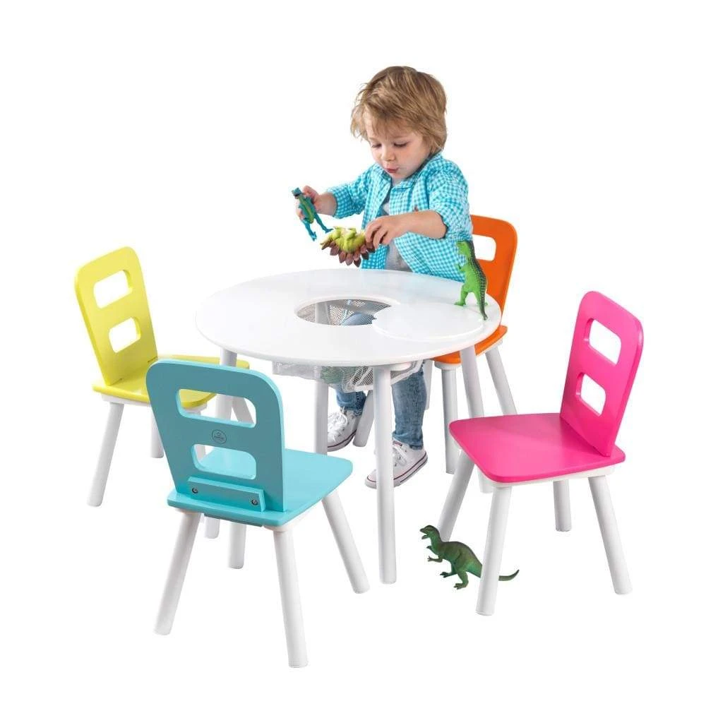 Kidkraft Round Storage Table & 4 Chair Set - Image 6