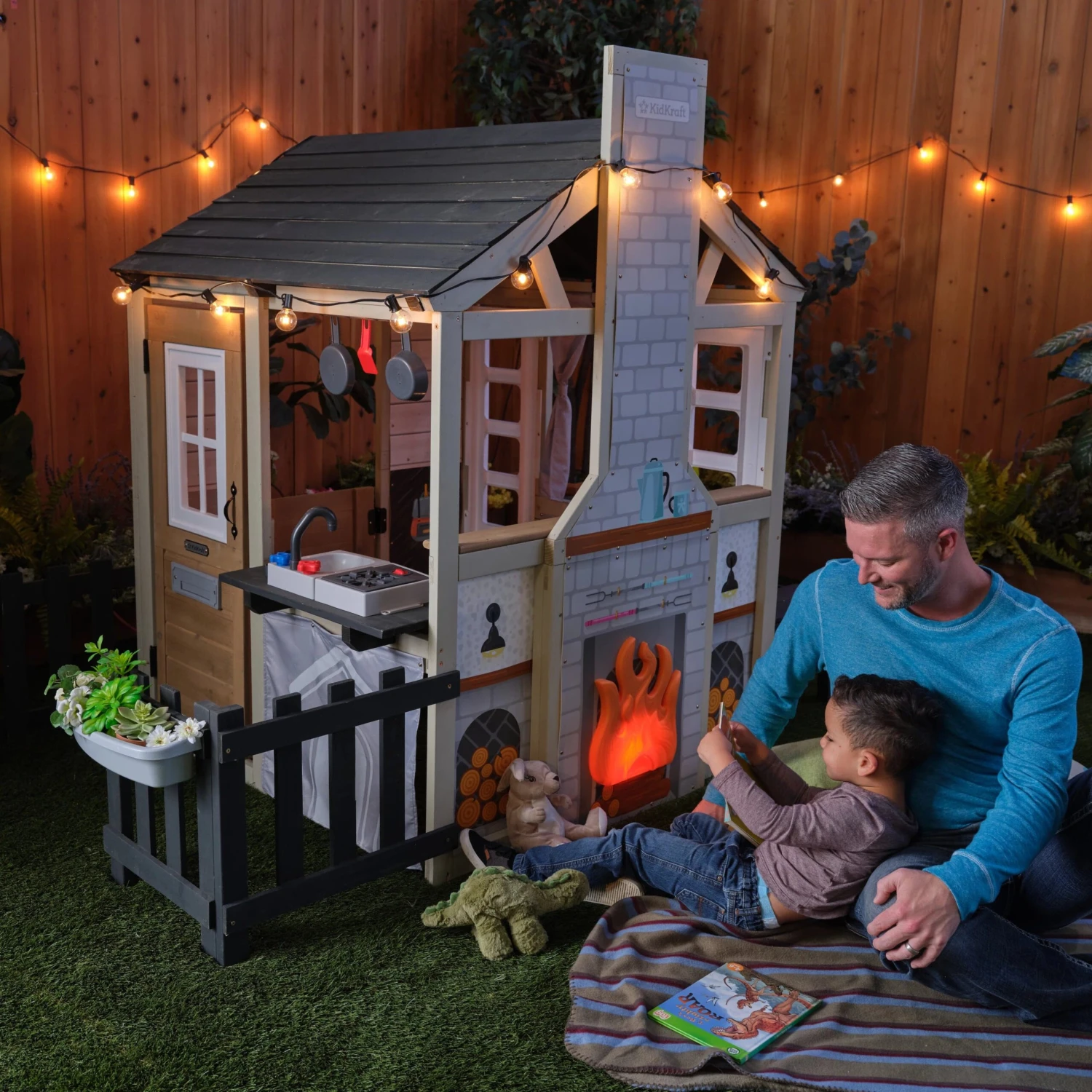 Kidkraft Cozy Hearth Cabin Playhouse - Image 5