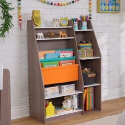 Kidkraft Pocket Storage Bookshelf - Gray Ash
